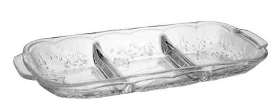 Petisqueira com Divisórias New Butterfly 30x12x3cm Cristal Ecológico- Lyor