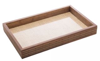 Bandeja de Madeira com Sisal e Bambu Natural 45x30x4cm - Wolff
