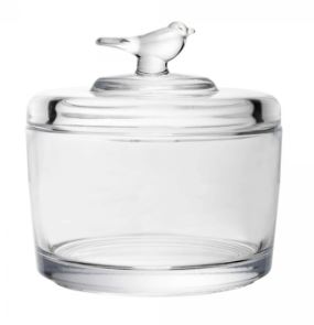 Pote de Cristal Ecológico com Tampa Bird 7,5x7,5x8,5cm - Wolff
