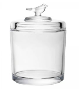 Pote de Cristal Ecológico com Tampa Bird 10,5x10,5x14,5cm - Wolff