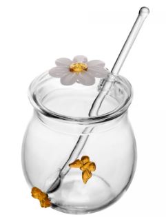 Açucareiro com Colher Sun Garden 270ml Vidro Borossilicato - Wolff