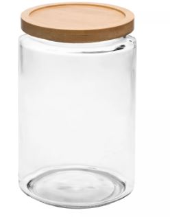 Porta Mantimento com Tampa de Bambu Oásis 2,5L Vidro - Wolff