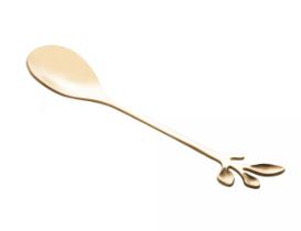 Conjunto 4 Colheres de Chá de Aço Inox Leaves Dourado - Wolff