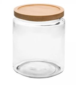 Porta Mantimento com Tampa de Bambu Oásis 2 Litros Vidro - Wolff