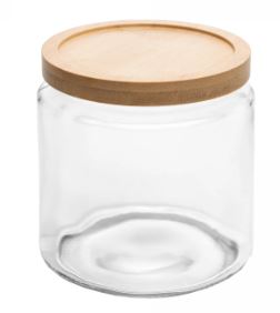 Porta Mantimento com Tampa de Bambu Oásis 1,5 Litros Vidro - Wolff