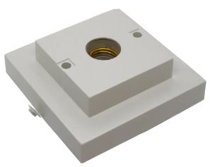 Plafon Quadrado com Soquete Porcelana E27 Branco- Interneed