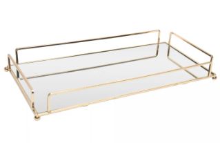 Bandeja Decorativa de Metal Dourada 36x20x5cm - Wolff