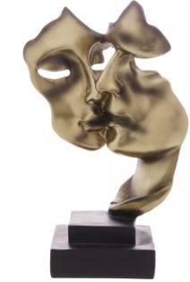 Figura Decorativa Face Namorados de Resina 18x11x27cm - Wolff
