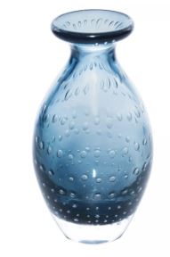 Vaso de Vidro Italy Azul 10x20cm - Wolff