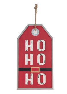Placa Decorativa Hohoho Vermelha 35,5Cm - Cromus