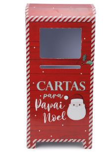 Caixa Correio Cartas Para Noel 50Cm Vermelho E Branco - Cromus