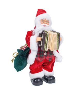 Papai Noel Decorativo Tocando Sanfona Colorido 33cm - Cromus