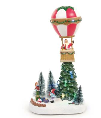 Cenario Balão Natalino Vila De Neve Com Led Movimento Colorido - Cromus
