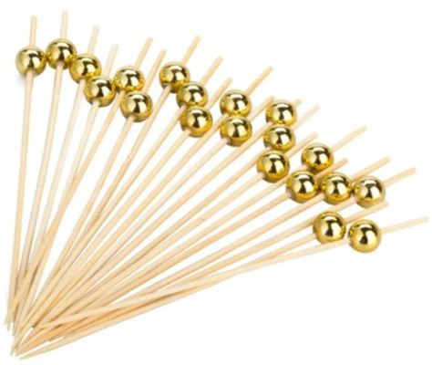 Palito Para Aperitivo Bola de Ouro 12cm  Com 20Un - Cromus