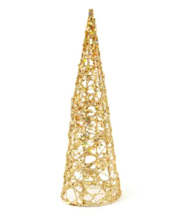 Cone Decorativo Vazado Ouro 20Cm - Cromus