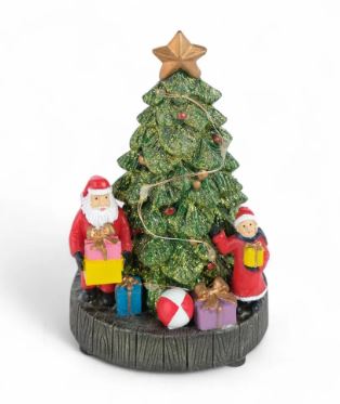 Cenario Noel Com Arvore Com Led/Som Colorido 16cm - Cromus