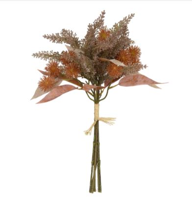 Buque Mamona Ramalhete Com Fita X6 (Ocre 2T ) 38cm - Florarte