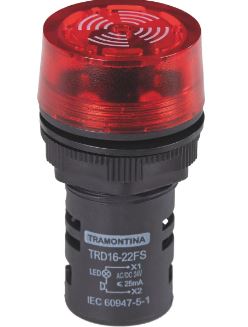 Sinalizador Sonoro Trd16-22fs 24v Vermelho - Tramontina