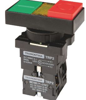 Botão Duplo TRP2-EW8465 1NA+1NF com Base de Plástico - Tramontina