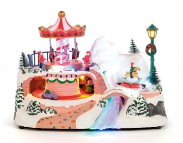 Cenario Carrosel Com Som E Led Colorido 23cm - Cromus