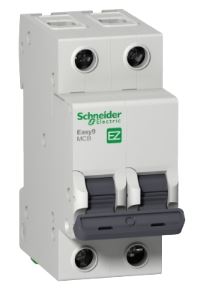 Disjuntor Easy9 2P 2A 3kA 400V CA curva C - Schneider