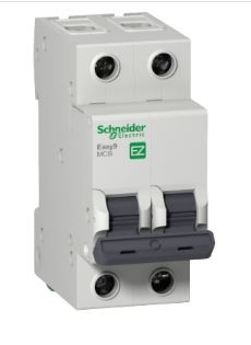 Disjuntor Easy9 2P 6A 3kA 400V CA curva C - Schneider