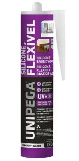 Silicone Flexível a Base D¿Água Branco 280ml - Unipega