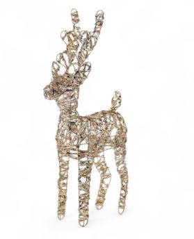 Rena Vazado Decorativa Em Pé Ouro 70cm - Cromus