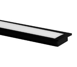 Perfil Embutir Alumínio 24x7mm Com Mola 2 Metros Preto - Blumenau