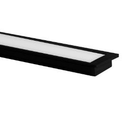 Perfil Embutir Alumínio 24x7mm Com Mola 3 Metros Preto - Blumenau