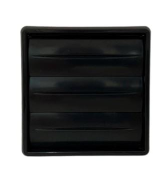 Grade De Ventilação Plástica Com Aletas 100mm Preto - Itc