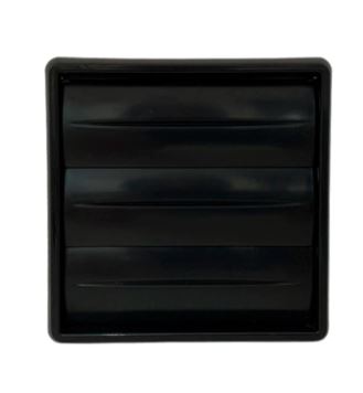 Grade De Ventilação Plástica Com Aletas 150mm Preto - Itc