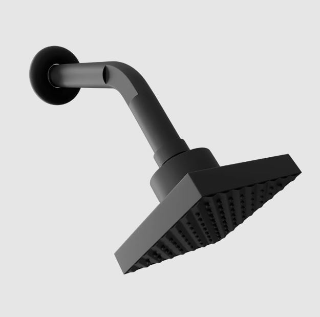 Chuveiro Articulavel Quadrado ABS Preto - Egaplast