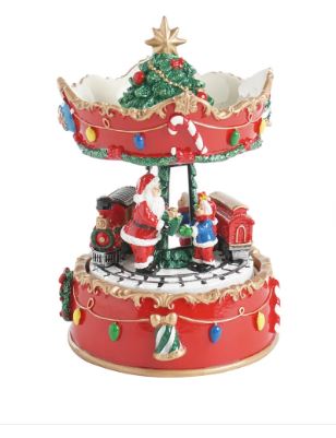 Cenario Carrosel Com Som E Movimento Colorido 16cm - Cromus