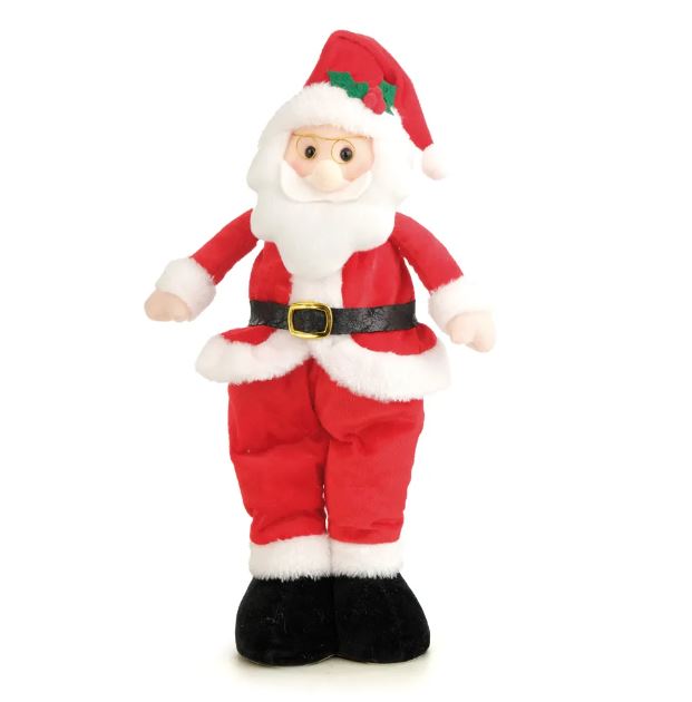 Papai Noel Em Pé Decorativo Pelucia Vermelho e Branco 40cm - Cromus