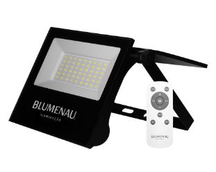 Refletor Led Play Solar 50W Alumínio IP65 6.500K Preto -  Blumenau