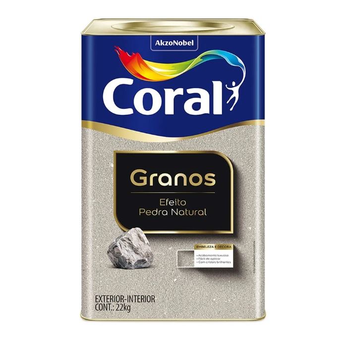 Textura Acrílica 22kg Grano Efeito Pedra Natural Fina - Coral