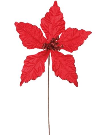 Flor Decorativa Poinsetia Vermelho 30cm - Cromus