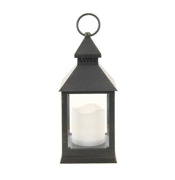 Lanterna Com Led Preto 23cm - Cromus