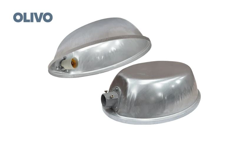 Luminária Pública Aberta E27 Sem Grade e Sem Braço 1” 200w - Olivo