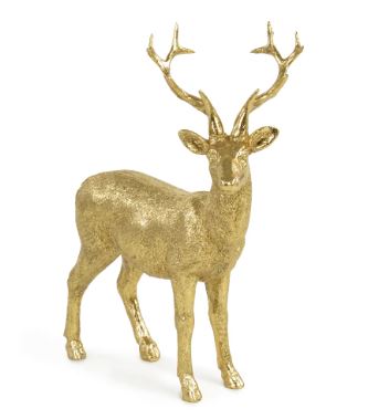 Rena Decorativa Em Pé Ouro 20x16cm - Cromus