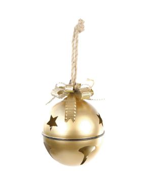 Enfeite Para Pendurar Guizo Ouro Com Laço 9,5cm - Cromus
