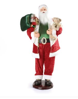 Papai Noel Decorativo Com Urso Vermelho 150cm - Cromus