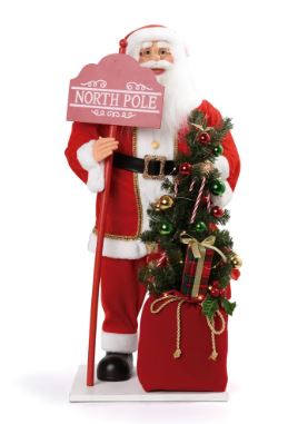 Papai Noel Decorativo Com Som E Movimento Vermelho/Branco 90cm - Cromus