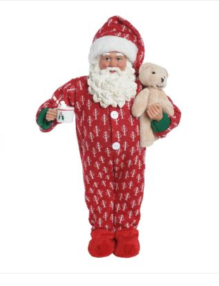 Noel Decorativo Em Pé Com Pijama e Urso Vermelho Cromus