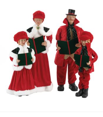 Boneco Decorativo Musicos Vermelho Kit Com 4un 70cm - Cromus