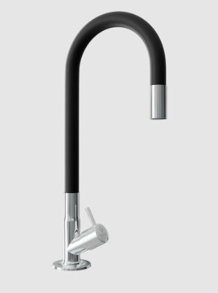 Torneira Multidirecional  Bancada Preta 1/4 De Volta 41cm - Egaplast