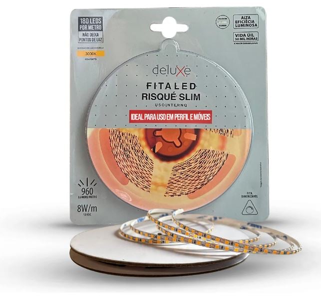 Fita Led Risqué Slim 8W/m 12V 3000k 5 Metros  Avant