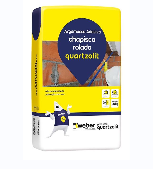 Argamassa Para Chapisco Rolado Saco 20kg - Quartzolit