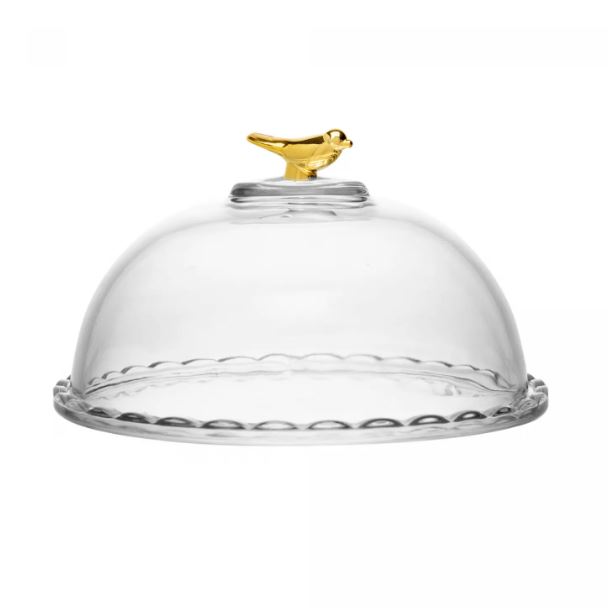 Queijeira Golden Bird 20cm com Tampa Cristal Ecológico - Wolff